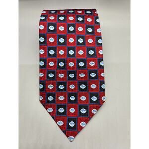 Pfizer Tie Silk Red Black Blue Pills in Squares Geometric Design NIB t2141